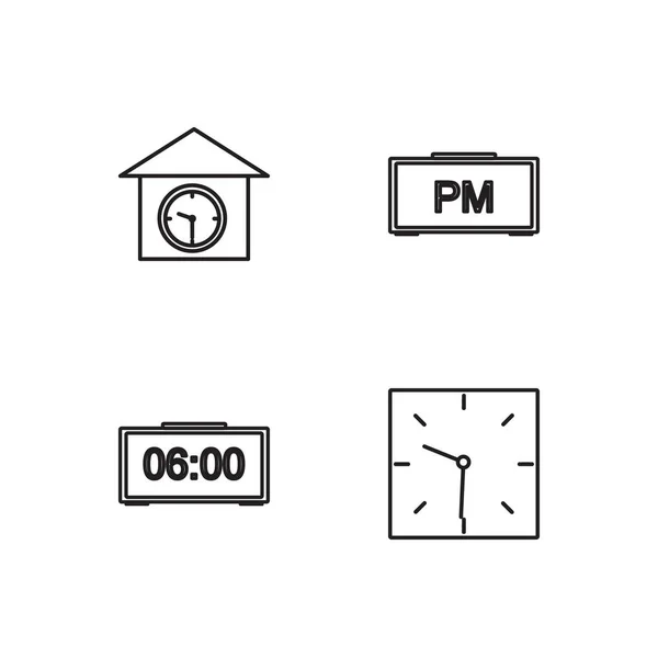 Temps Simple Icônes Définies Ensemble — Image vectorielle