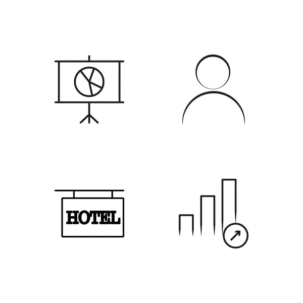 Marketing Simple Outlined Icons Set — Stock Vector