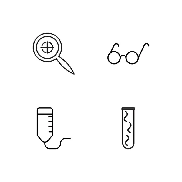 Science Simple Outlined Icons Set — Stock Vector