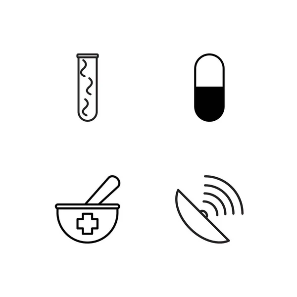 Science Simple Outlined Icons Set — Stock Vector