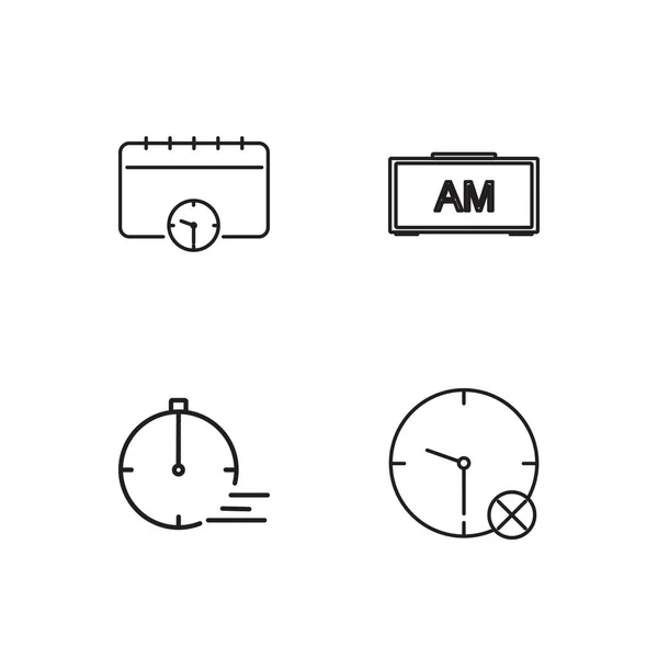 Temps Simple Icônes Définies Ensemble — Image vectorielle