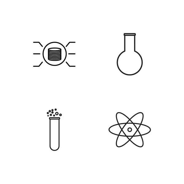 Ciencia Simple Bosquejado Iconos Conjunto — Archivo Imágenes Vectoriales