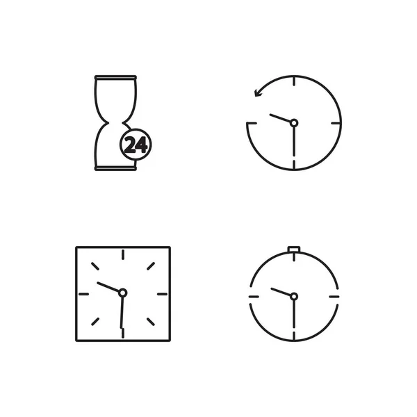 Basit Seviyelendirilmiş Icons Set Saat — Stok Vektör
