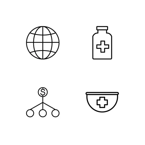 Science Simple Outlined Icons Set — Stock Vector