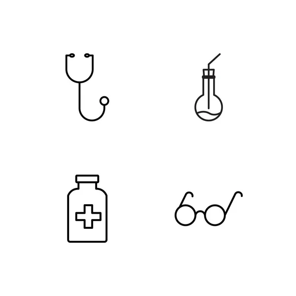 Ciencia Simple Bosquejado Iconos Conjunto — Vector de stock