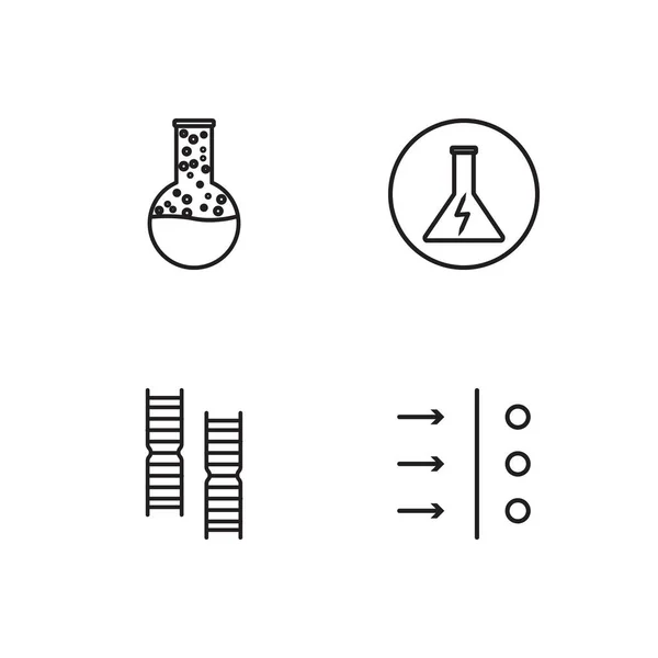 Wissenschaft Einfach Skizzierte Symbole Gesetzt — Stockvektor