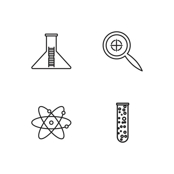 Science Simple Icônes Définies Ensemble — Image vectorielle