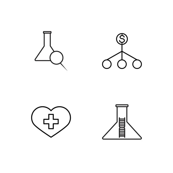 Science Simple Outlined Icons Set — Stock Vector