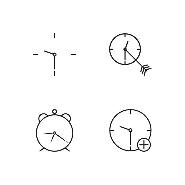 Tiempo Simple Bosquejado Iconos Conjunto — Archivo Imágenes Vectoriales