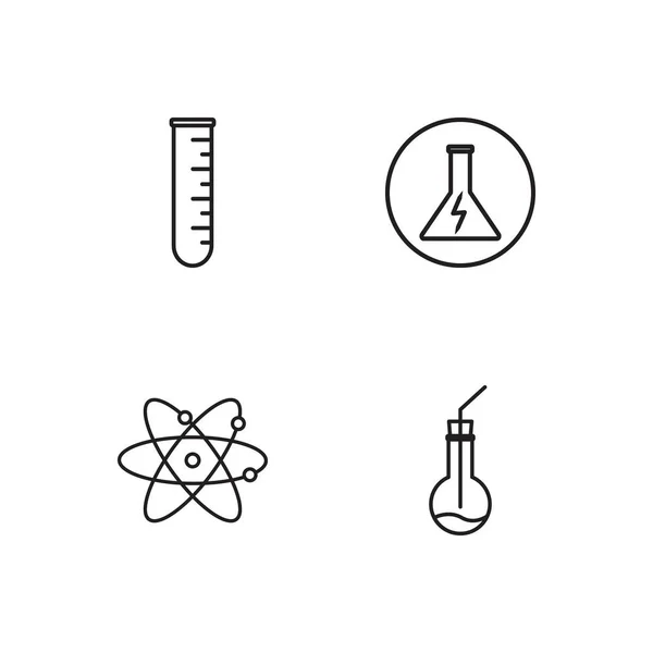 Science Simple Icônes Définies Ensemble — Image vectorielle