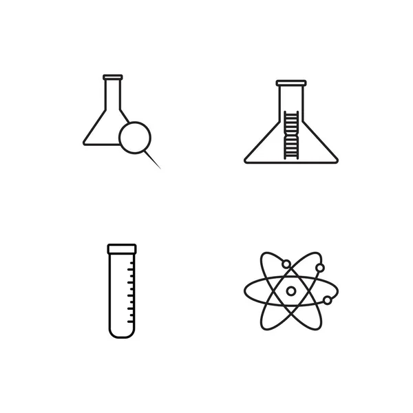 Science Simple Outlined Icons Set — Stock Vector