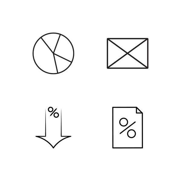 Pazarlama Basit Seviyelendirilmiş Icons Set — Stok Vektör
