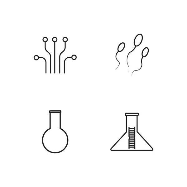 Science Simple Outlined Icons Set — Stock Vector