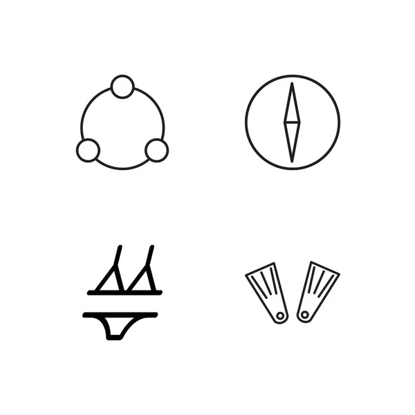 Travel Simple Outlined Icons Set — Stock Vector