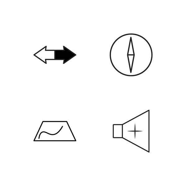 Viagem Simples Conjunto Ícones Delineados — Vetor de Stock