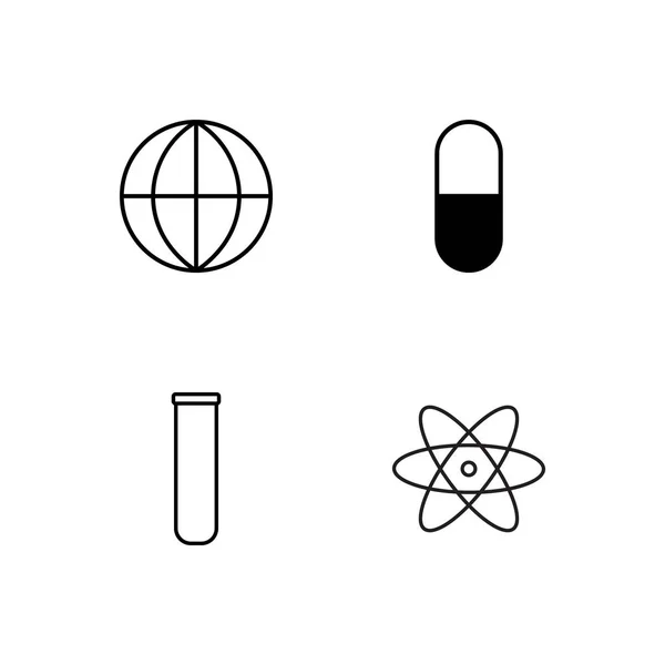 Wissenschaft Einfach Skizzierte Symbole Gesetzt — Stockvektor