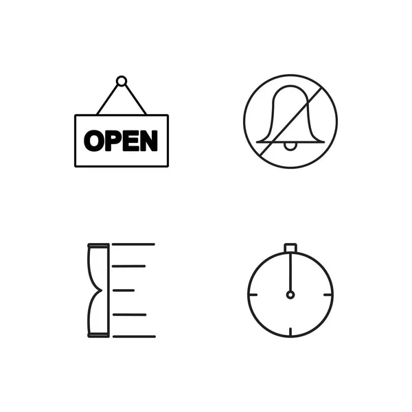 Time Simple Outlined Icons Set — Stock Vector