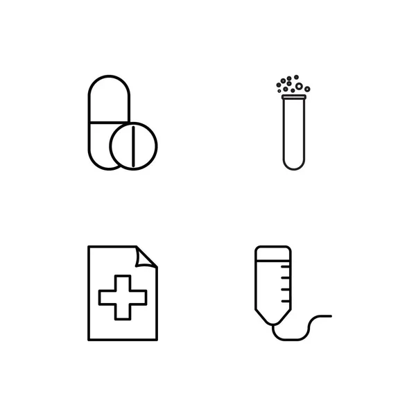 Science Simple Outlined Icons Set — Stock Vector