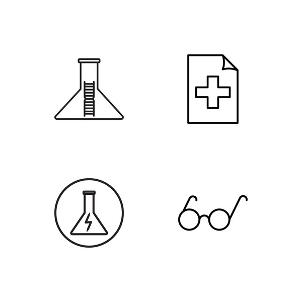 Science Simple Icônes Définies Ensemble — Image vectorielle