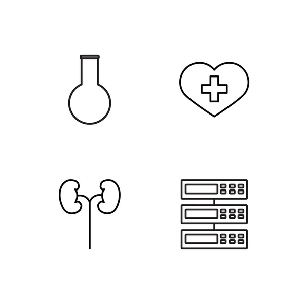 Science Simple Outlined Icons Set — Stock Vector