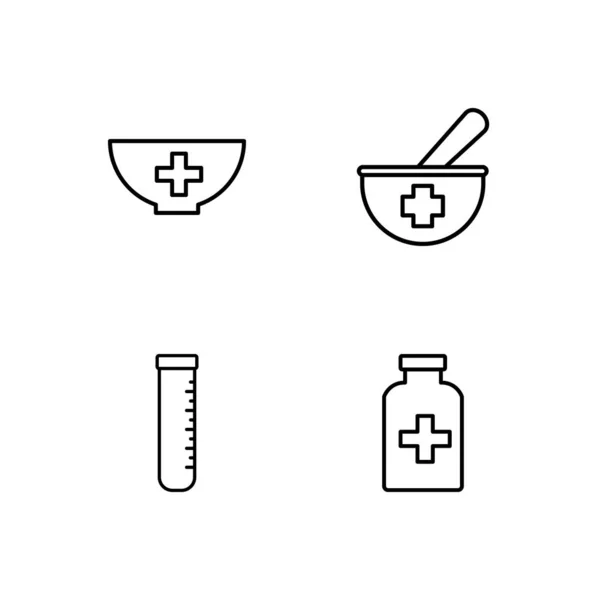 Ciencia Simple Bosquejado Iconos Conjunto — Vector de stock