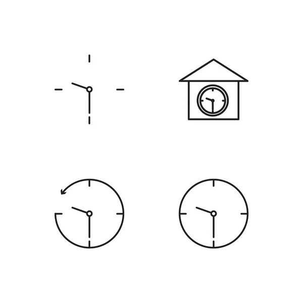 Temps Simple Icônes Définies Ensemble — Image vectorielle