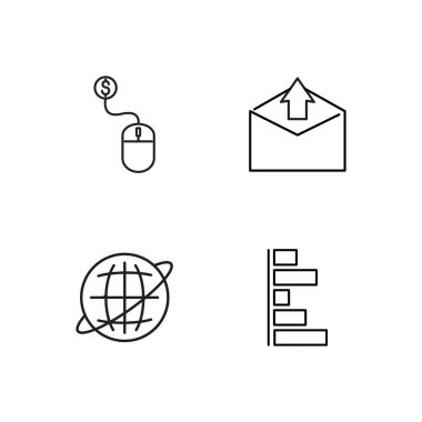 Pazarlama basit Seviyelendirilmiş Icons set