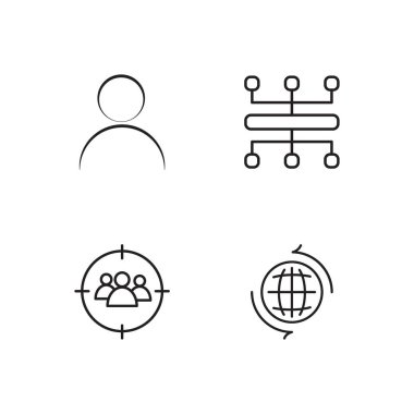 Pazarlama basit Seviyelendirilmiş Icons set