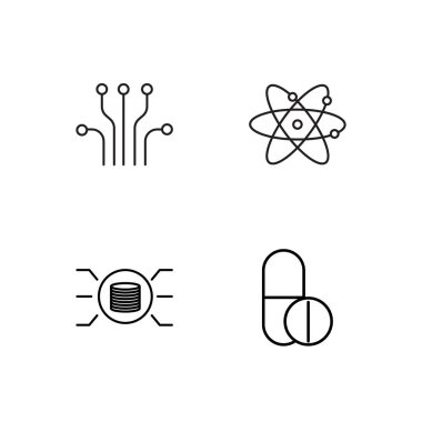 Bilim basit Seviyelendirilmiş Icons set