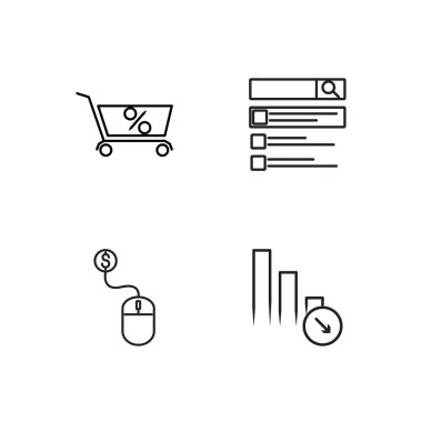 Pazarlama basit Seviyelendirilmiş Icons set