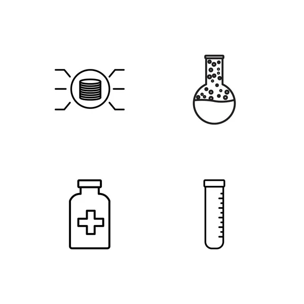 科学の単純なアウトラインのアイコンを設定 — ストックベクタ