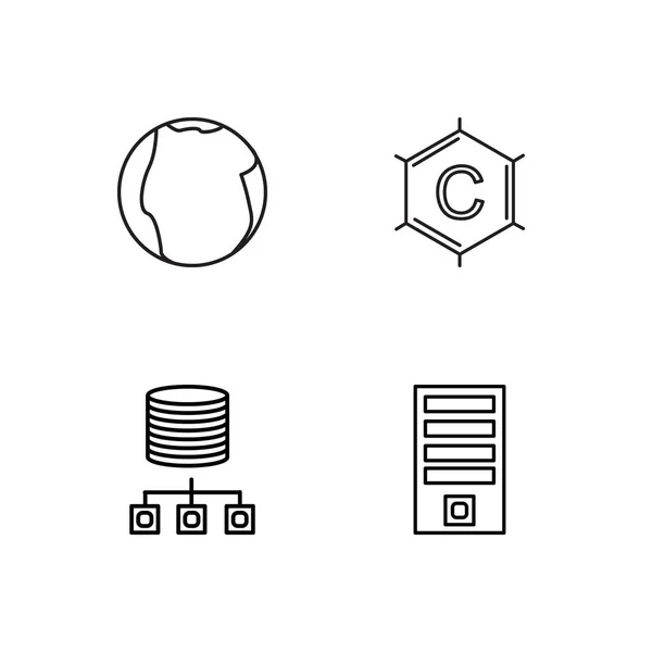 Ciencia Simple Bosquejado Iconos Conjunto — Vector de stock