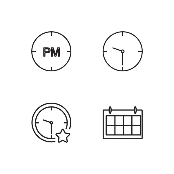 Temps Simple Icônes Définies Ensemble — Image vectorielle