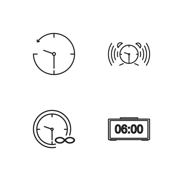 単純なアウトラインのアイコンを設定する時間 — ストックベクタ