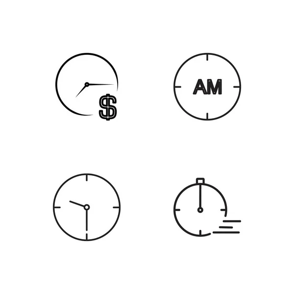 Idő Egyszerű Vázolt Ikonok Beállítása — Stock Vector
