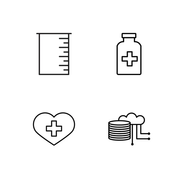 Science Simple Outlined Icons Set — Stock Vector