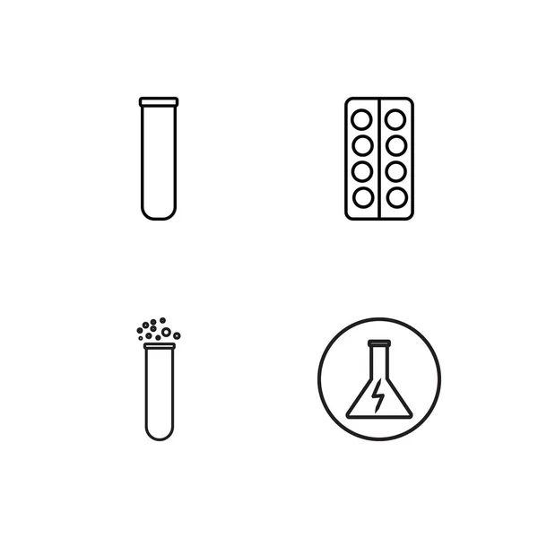 Ciencia Simple Bosquejado Iconos Conjunto — Vector de stock