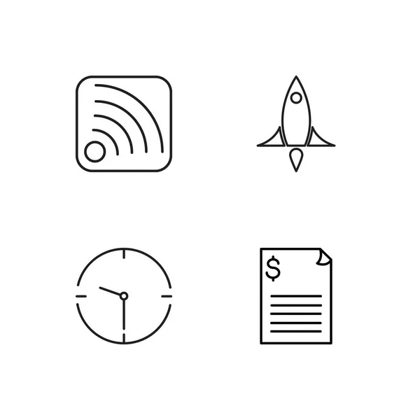 Pazarlama Basit Seviyelendirilmiş Icons Set — Stok Vektör