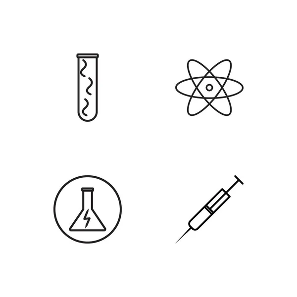 Science Simple Outlined Icons Set — Stock Vector