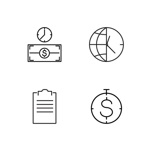 Basit Seviyelendirilmiş Icons Set Saat — Stok Vektör