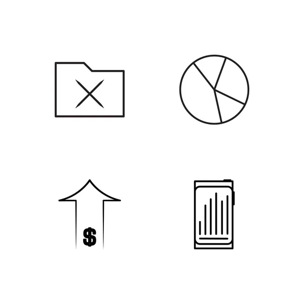 Comercialización Simple Bosquejado Iconos Conjunto — Vector de stock