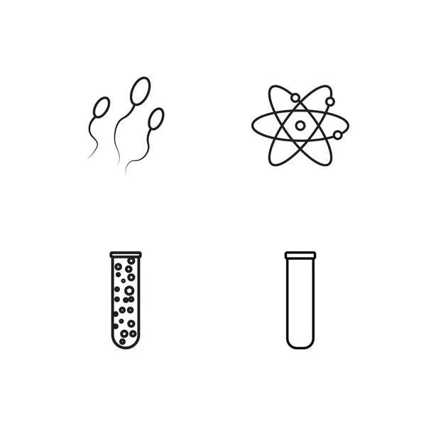 Science Simple Outlined Icons Set — Stock Vector