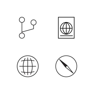 basit Seviyelendirilmiş Icons set seyahat