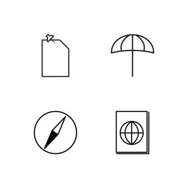 basit Seviyelendirilmiş Icons set seyahat