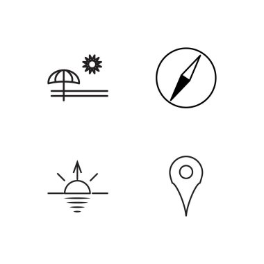 basit Seviyelendirilmiş Icons set seyahat