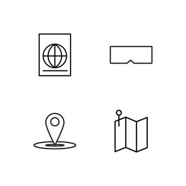 basit Seviyelendirilmiş Icons set seyahat