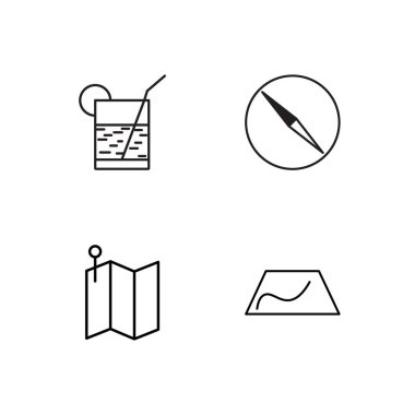 basit Seviyelendirilmiş Icons set seyahat