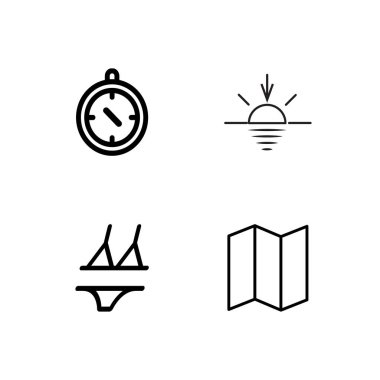 basit Seviyelendirilmiş Icons set seyahat