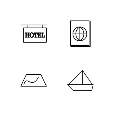 basit Seviyelendirilmiş Icons set seyahat