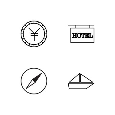 basit Seviyelendirilmiş Icons set seyahat